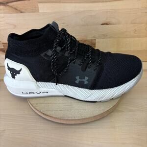 Under Armour Project Rock 2 HOVR Black White Womens 7.5